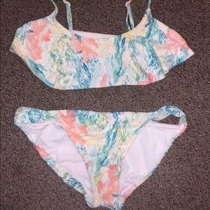 Beautiful floral white bikini
